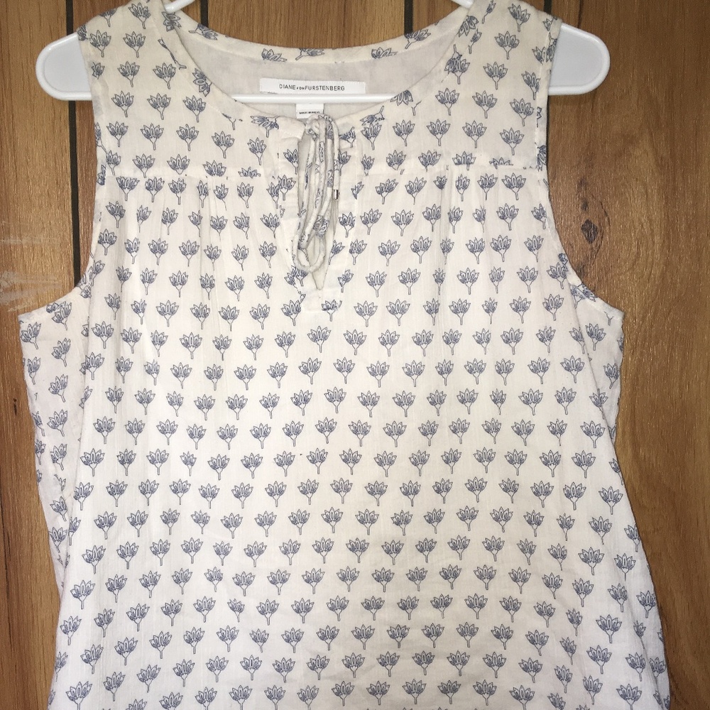 Diane Von Furstenberg Rissa Sleeveless Blouse 6